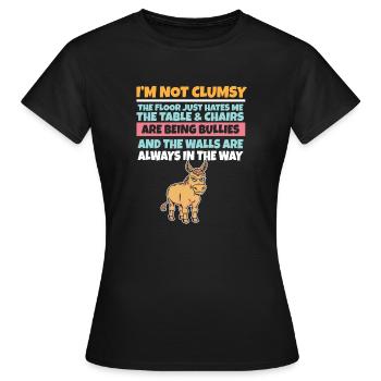 I'm Not Clumsy The Floor Hates Me Foolish Donkey - Women's T-Shirt - black - Front - AI Model Female 172 dark (172cm)