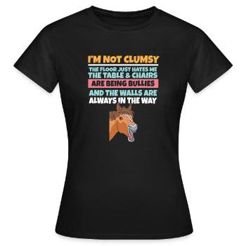 I'm Not Clumsy The Floor Hates Me Foolish Horse - Women's T-Shirt - black - Front - AI Model Female 172 dark (172cm)