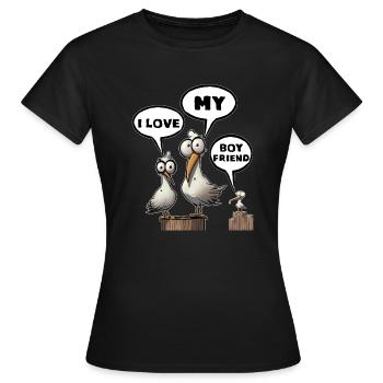 I love my boyfriend - Women's T-Shirt - black - Front - AI Model Female 172 dark (172cm)