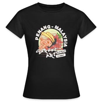 Penang Street Art - Frauen T-Shirt - Schwarz - Vorne - AI Model Female 172 dark (172cm)