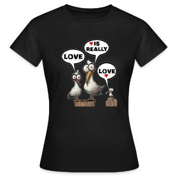 Liebe ist Wirklich Liebe - Frauen T-Shirt - Schwarz - Vorne - AI Model Female 172 dark (172cm)