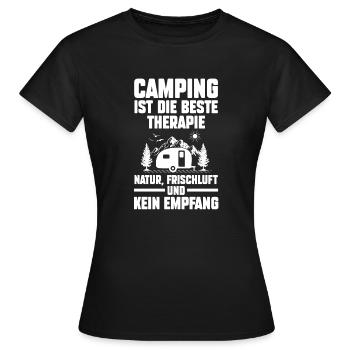 Camper Caravan Motorhome Camping Camping - Women's T-Shirt - black - Front - AI Model Female 172 dark (172cm)