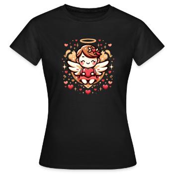 Engel der Liebe - Frauen T-Shirt - Schwarz - Vorne - AI Model Female 172 dark (172cm)