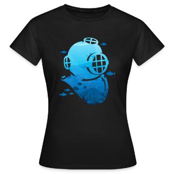 Underwater Exploration Oldschool Diving Helmet - Frauen T-Shirt - Schwarz - Vorne - AI Model Female 172 dark (172cm)