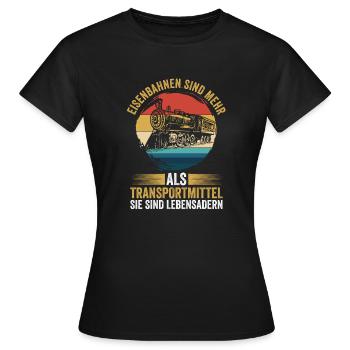 Model Railroad Model Train Train Railroad Railroad Railroad Railroad Model Train Model Train Model T - Women's T-Shirt - black - Front - AI Model Female 172 dark (172cm)