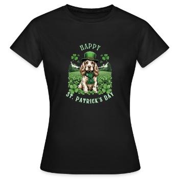 Irish Setter St. Patrick's Day Green Hat Pup - Frauen T-Shirt - Schwarz - Vorne - AI Model Female 172 dark (172cm)