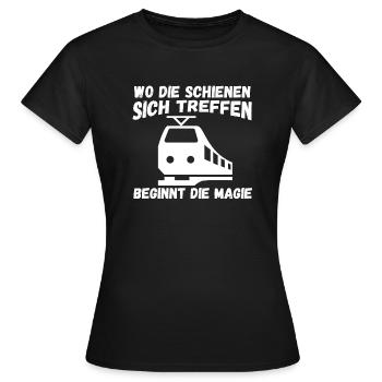 Model Railroad Model Train Train Railroad Railroad Railroad Railroad Model Train Model Train Model T - Women's T-Shirt - black - Front - AI Model Female 172 dark (172cm)