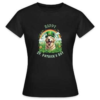 Chapeau vert et trèfle I Or de la Saint-Patrick - T-shirt Femme - noir - Devant - AI Model Female 172 dark (172cm)