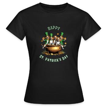 Fête de la Saint-Patrick Beagle I Célébration irlandaise - T-shirt Femme - noir - Devant - AI Model Female 172 dark (172cm)