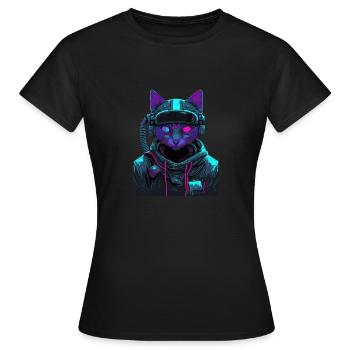 Katze Anzug - Frauen T-Shirt - Schwarz - Vorne - AI Model Female 172 dark (172cm)