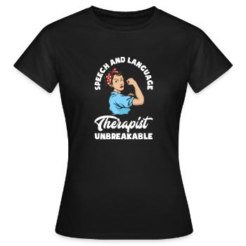 Speech therapist, speech therapist, speech therapist - Women's T-Shirt - black - Front - AI Model Female 172 dark (172cm)