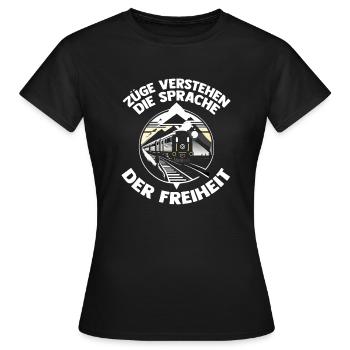 Model Railroad Model Train Train Railroad Railroad Railroad Railroad Model Train Model Train Model T - Women's T-Shirt - black - Front - AI Model Female 172 dark (172cm)