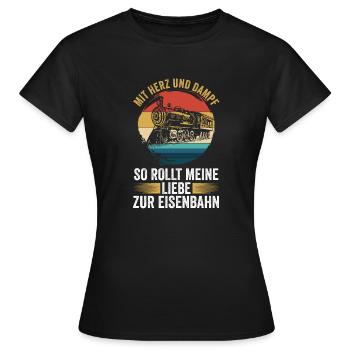 Model Railroad Model Train Train Railroad Railroad Railroad Railroad Model Train Model Train Model T - Women's T-Shirt - black - Front - AI Model Female 172 dark (172cm)
