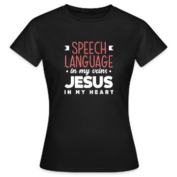 Speech therapist, speech therapist, speech therapist - Women's T-Shirt - black - Front - AI Model Female 172 dark (172cm)