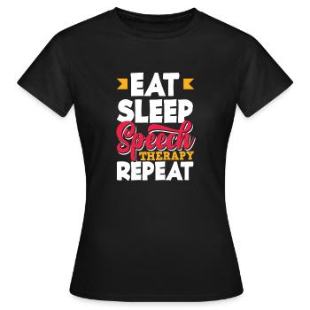 Speech therapist, speech therapist, speech therapist - Women's T-Shirt - black - Front - AI Model Female 172 dark (172cm)