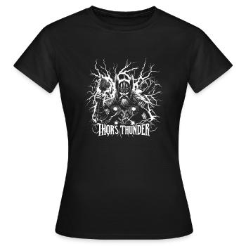 Thor's Thunder Viking Lightning Thunder Hammer - Women's T-Shirt - black - Front - AI Model Female 172 dark (172cm)