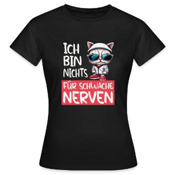 Je ne suis pas pour les âmes sensibles - Funny Cat - T-shirt Femme - noir - Devant - AI Model Female 172 dark (172cm)