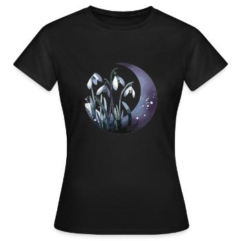 Perce-neige dessiné - T-shirt Femme - noir - Devant - AI Model Female 172 dark (172cm)