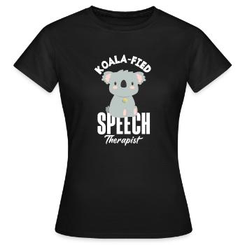 Speech therapist, speech therapist, speech therapist - Women's T-Shirt - black - Front - AI Model Female 172 dark (172cm)
