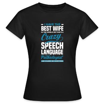 Speech therapist, speech therapist, speech therapist - Women's T-Shirt - black - Front - AI Model Female 172 dark (172cm)