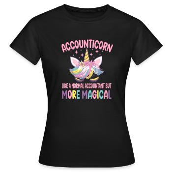 Accounticorn comme un comptable normal Cadeaux - T-shirt Femme - noir - Devant - AI Model Female 172 dark (172cm)