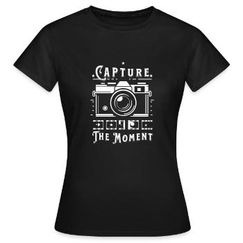 Capturez l’instant - T-shirt Femme - noir - Devant - AI Model Female 172 dark (172cm)