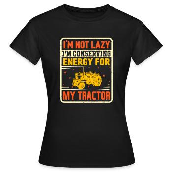 Économiser l’énergie pour la récolte de l’agriculture du tracteur - T-shirt Femme - noir - Devant - AI Model Female 172 dark (172cm)