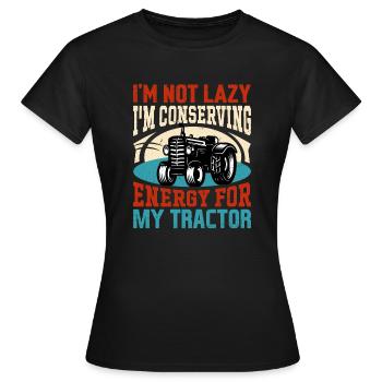 Économiser l’énergie pour la récolte de l’agriculture du tracteur - T-shirt Femme - noir - Devant - AI Model Female 172 dark (172cm)
