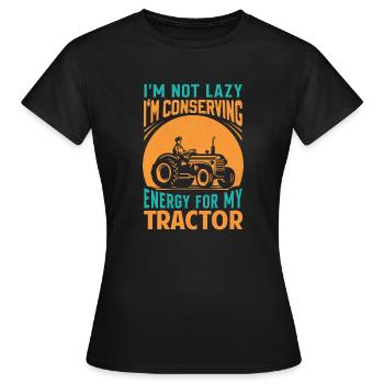 Économiser l’énergie pour la récolte de l’agriculture du tracteur - T-shirt Femme - noir - Devant - AI Model Female 172 dark (172cm)