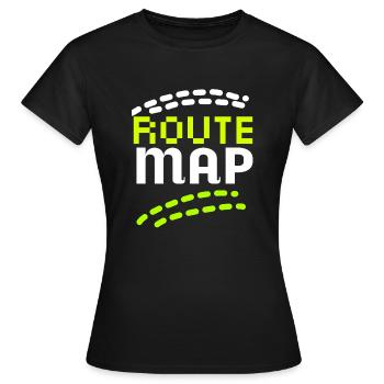 Route Map - Women's T-Shirt - black - Front - AI Model Female 172 dark (172cm)