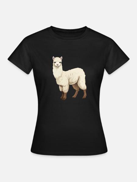 Alpaka Grafik - Frauen T-Shirt - Schwarz