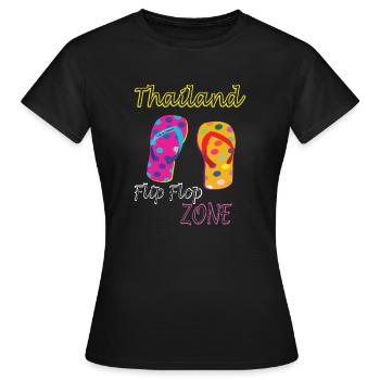 Flip Flop Zone - La vie se déroule dans le « Chill » - T-shirt Femme - noir - Devant - AI Model Female 172 dark (172cm)