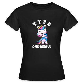 T1D Diabetes Typ 1 Diabetiker Geschenk - Frauen T-Shirt - Schwarz - Vorne - AI Model Female 172 dark (172cm)