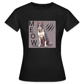 Angry Cat - Frauen T-Shirt - Schwarz - Vorne - AI Model Female 172 dark (172cm)