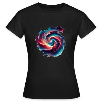 Farbenfrohe Nebel im Weltraum - Frauen T-Shirt - Schwarz - Vorne - AI Model Female 172 dark (172cm)