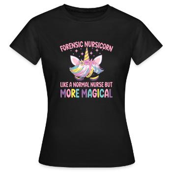 Nursicorn médico-légale comme une infirmière médico-légale normale - T-shirt Femme - noir - Devant - AI Model Female 172 dark (172cm)