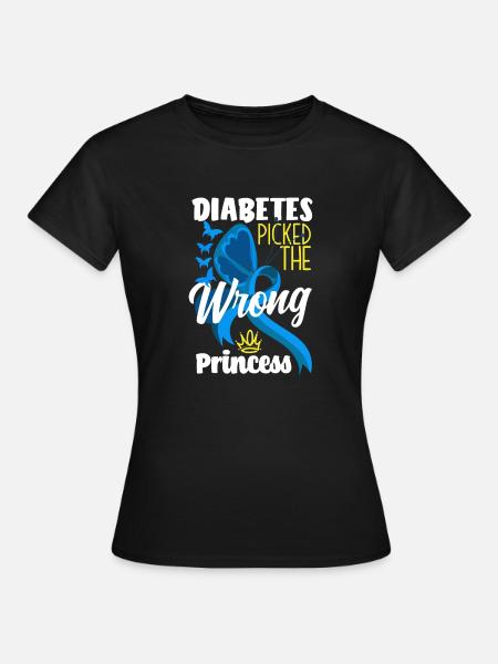 T1D Diabetes Type 1 Diabetic Gift - Women's T-Shirt - black