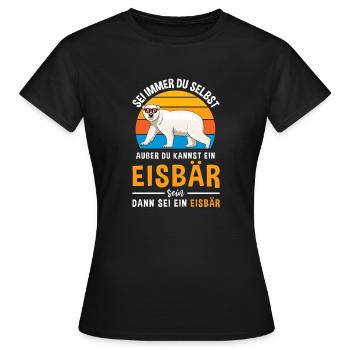 Eisbär Bär Kopf Nordpol Raubtier Eisbär - Frauen T-Shirt - Schwarz - Vorne - AI Model Female 172 dark (172cm)