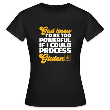 Sans gluten Intolérance au gluten - T-shirt Femme - noir - Devant - AI Model Female 172 dark (172cm)