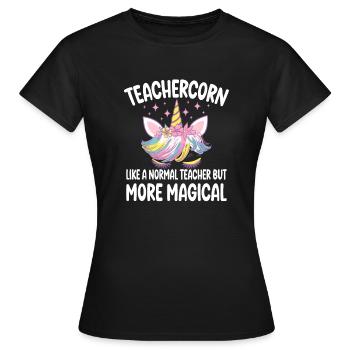 Teachercorn comme un professeur normal Cadeaux de tuteur - T-shirt Femme - noir - Devant - AI Model Female 172 dark (172cm)