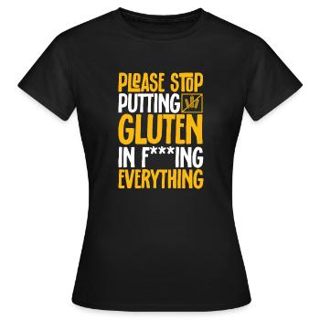 Sans gluten Intolérance au gluten - T-shirt Femme - noir - Devant - AI Model Female 172 dark (172cm)
