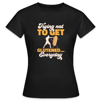 Sans gluten Intolérance au gluten - T-shirt Femme - noir - Devant - AI Model Female 172 dark (172cm)