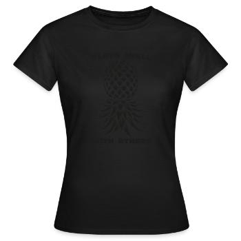 Drôle Échangiste À L’envers Ananas Sexuel - T-shirt Femme - noir - Devant - AI Model Female 172 dark (172cm)