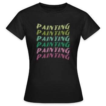 Peinture Peinture Coulée Vernis Construction Peinture - T-shirt Femme - noir - Devant - AI Model Female 172 dark (172cm)