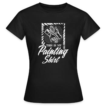 This is my painting shirt Dekorieren Gießen Malen - Frauen T-Shirt - Schwarz - Vorne - AI Model Female 172 dark (172cm)
