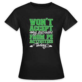 Professeur d’éducation physique Professeur d’éducation physique - T-shirt Femme - noir - Devant - AI Model Female 172 dark (172cm)