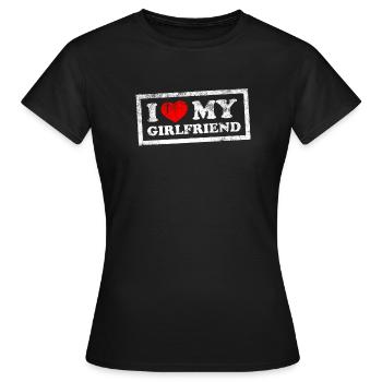 I Love My Girlfriend - Women's T-Shirt - black - Front - AI Model Female 172 dark (172cm)