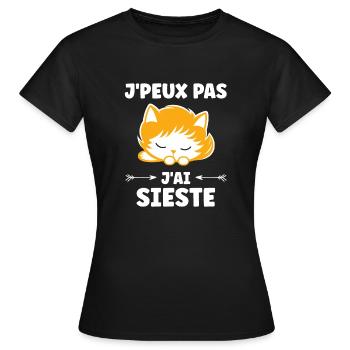 J'ai sieste - T-shirt Femme - noir - Devant - AI Model Female 172 dark (172cm)