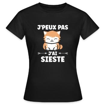 J'ai sieste - T-shirt Femme - noir - Devant - AI Model Female 172 dark (172cm)