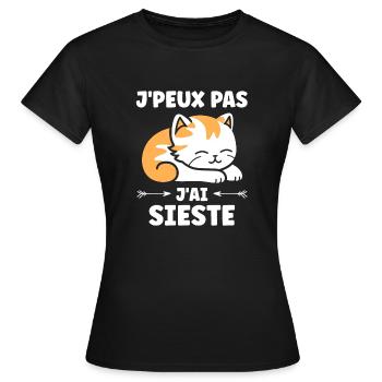 J'ai sieste - T-shirt Femme - noir - Devant - AI Model Female 172 dark (172cm)